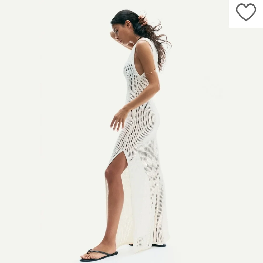 H&M Knit Maxi Dress White Size M - Picture 8 of 10